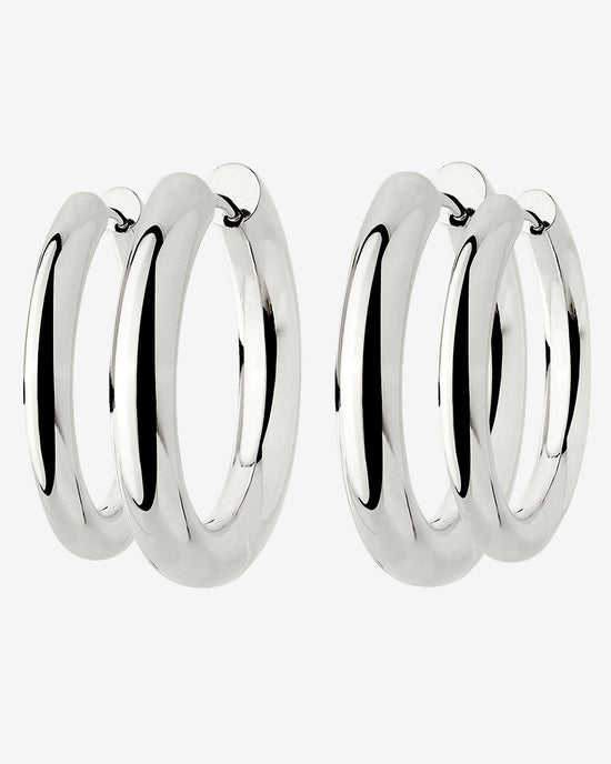 Chunky Lover Hoop Bundle Maxi Silber