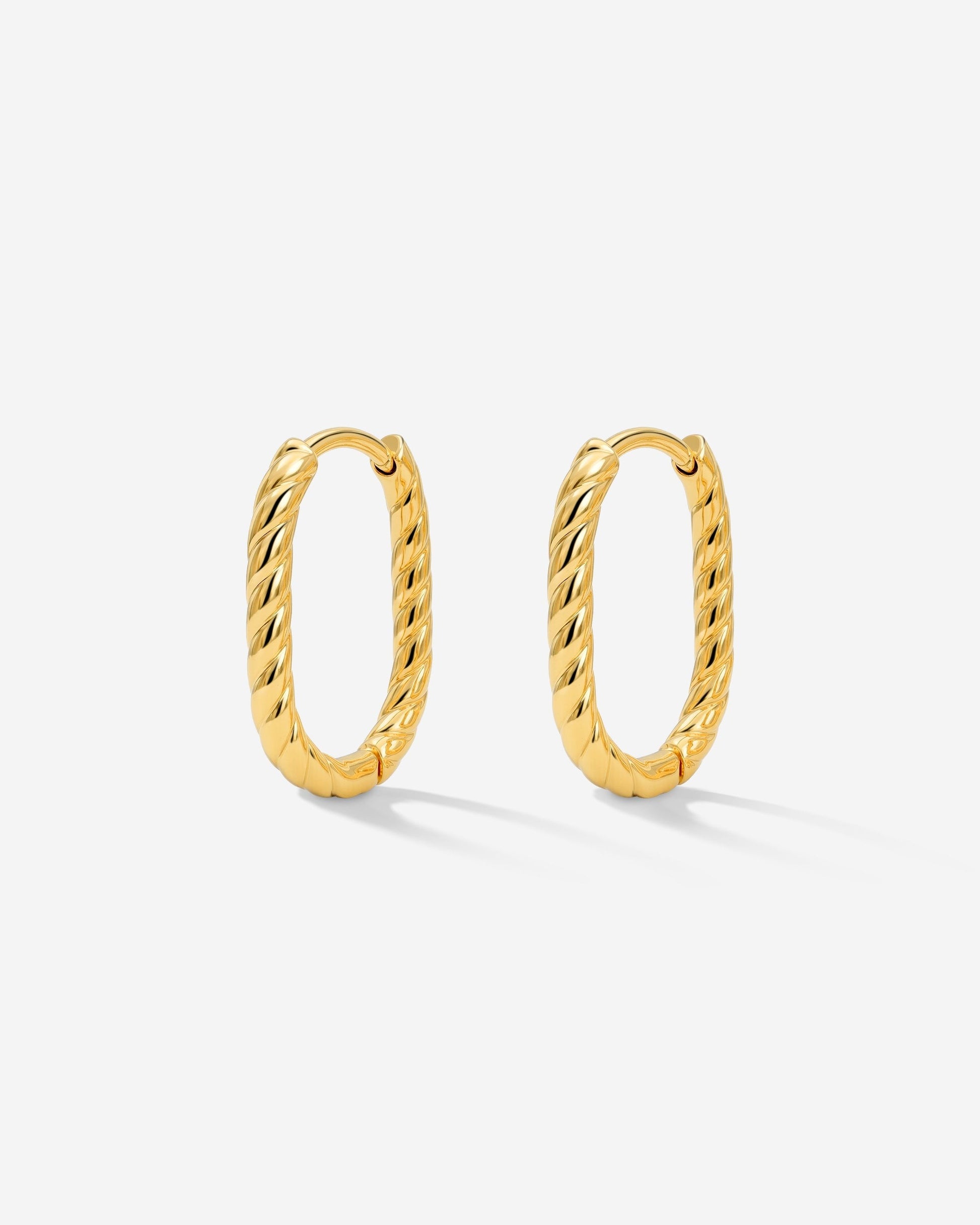 Oval Twisted Hoops Baby Gold