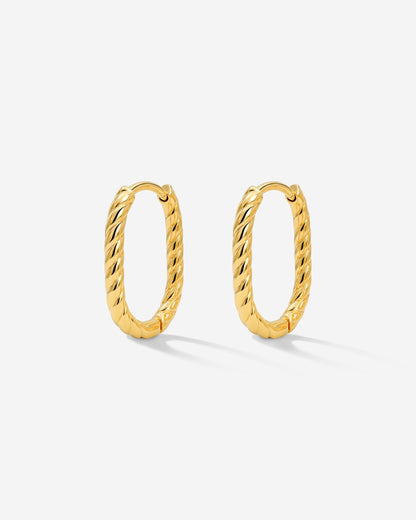 Oval Twisted Hoops Baby Gold