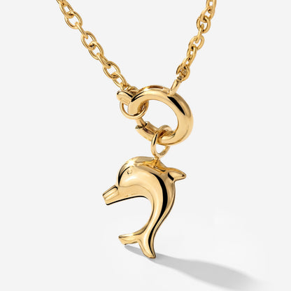 Dolphin Classic Chain Necklace Set Gold