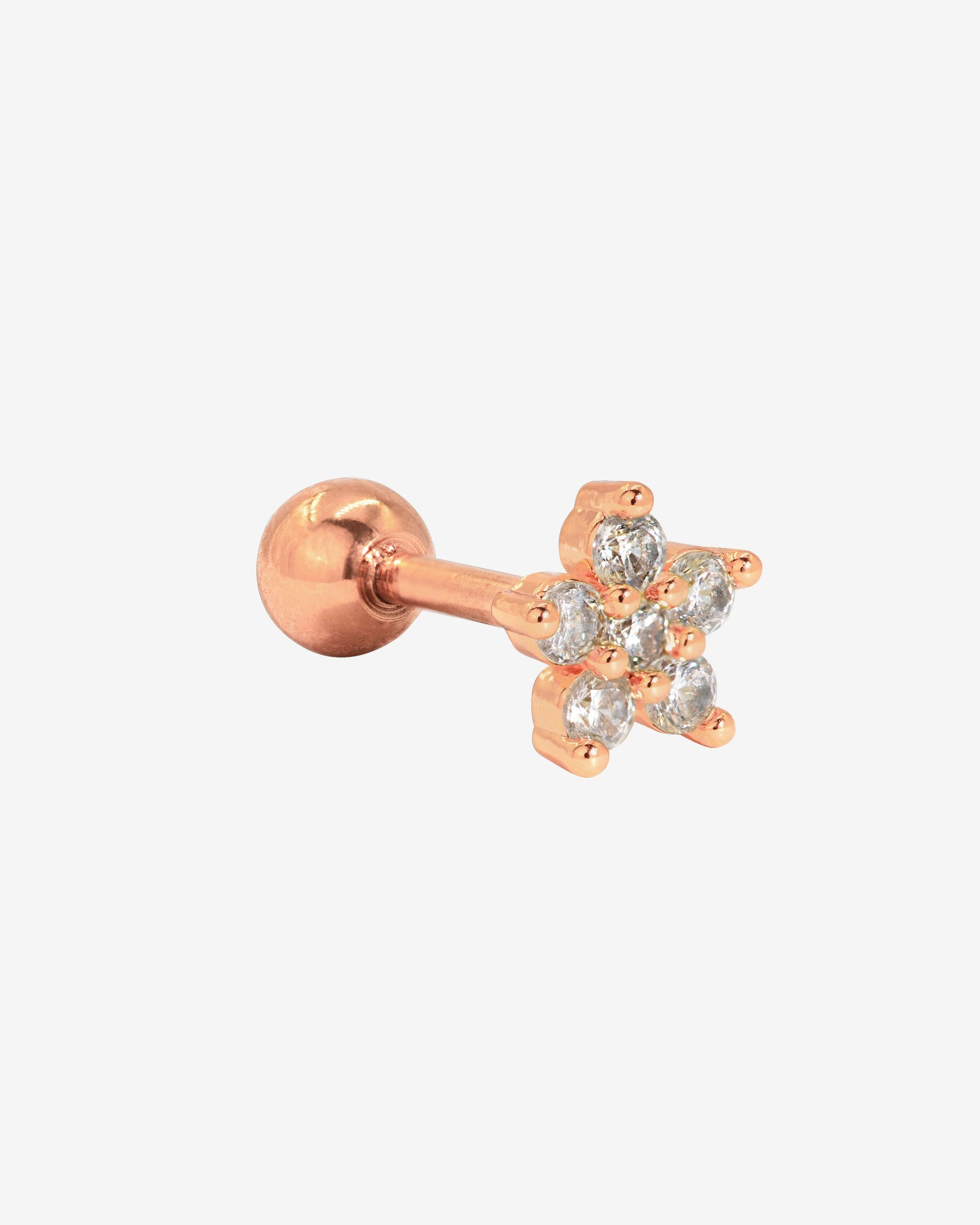 Radiant Flower Piercing Stud Roségold