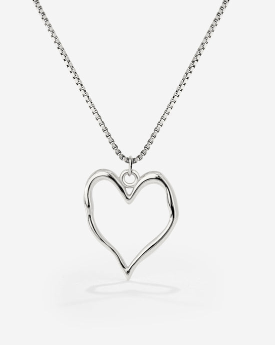 Melting Heart Necklace Silber