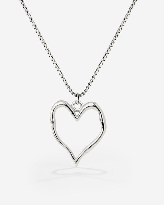 Melting Heart Necklace Silber