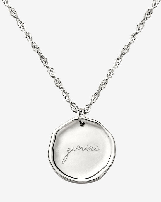 Zodiac Necklace – Gemini / Zwilling Silber