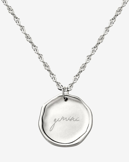 Zodiac Necklace – Gemini / Zwilling Silber