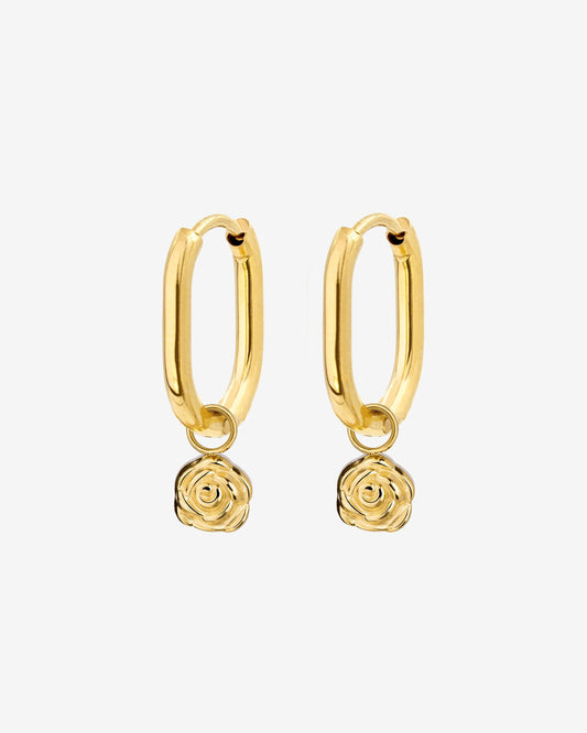 Rose Oval Hoop Set Baby Gold