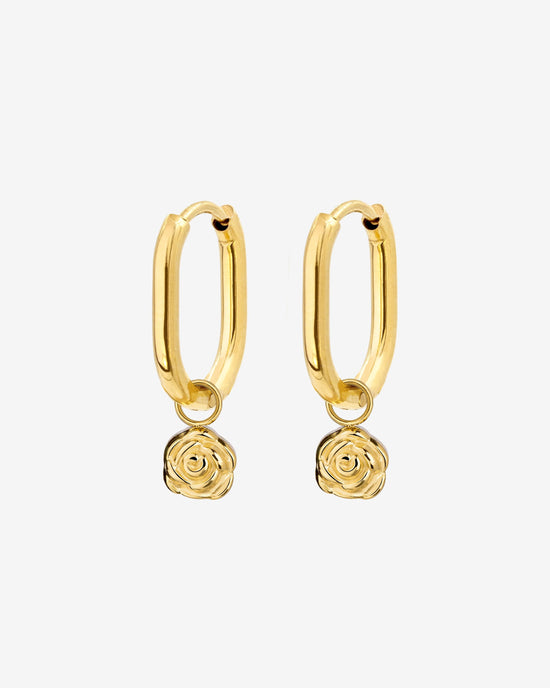 Rose Oval Hoop Set Baby Gold