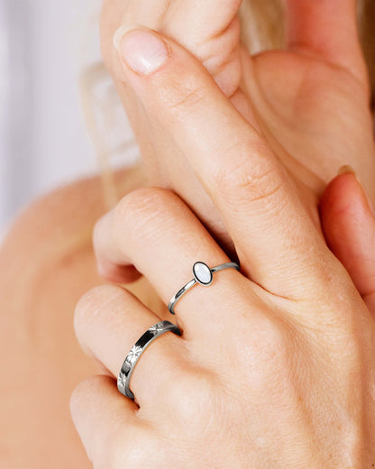 Oval Ring Silber