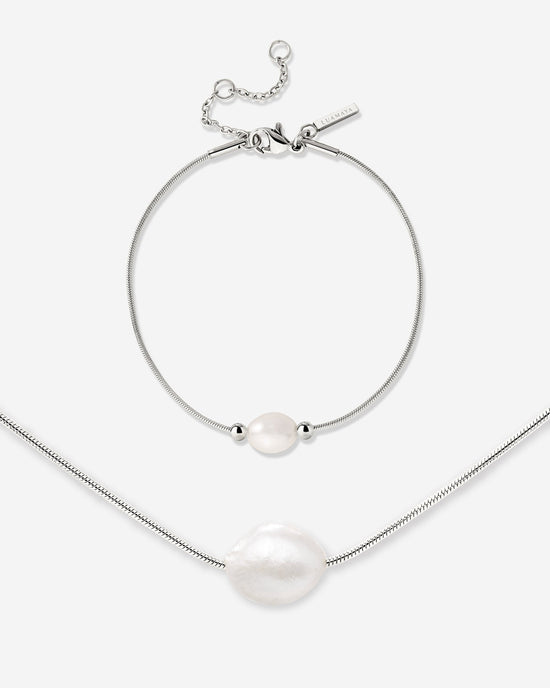 Minimalist Pearl Bundle Silber