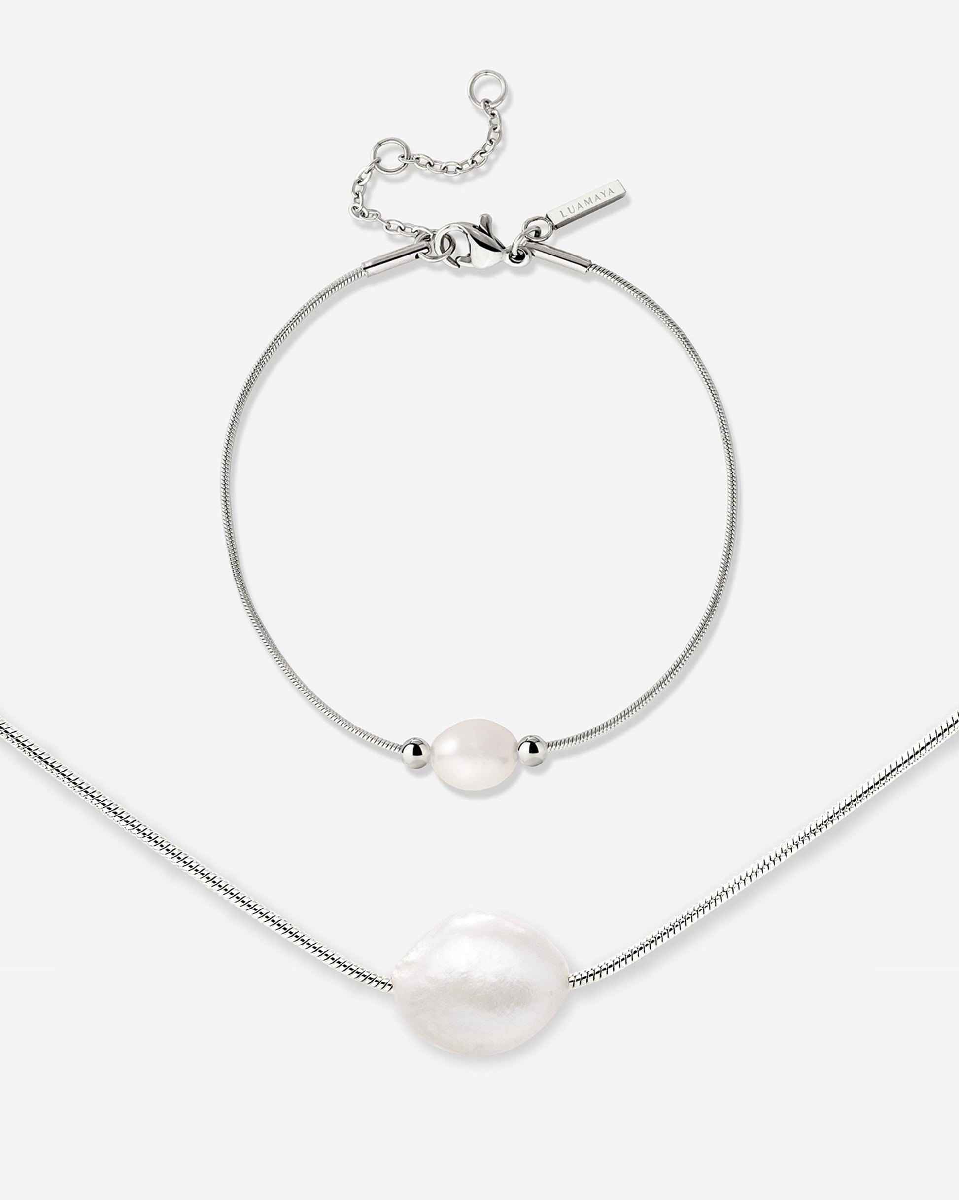 Minimalist Pearl Bundle Silber