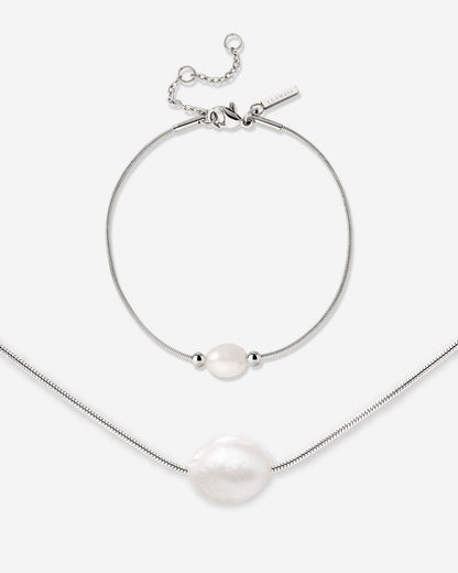 Minimalist Pearl Bundle Silber