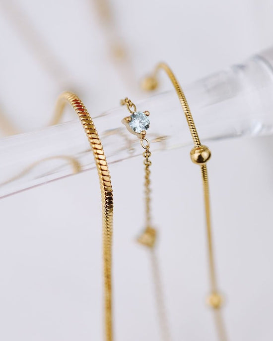 Squared Snake Chain Bracelet Gold