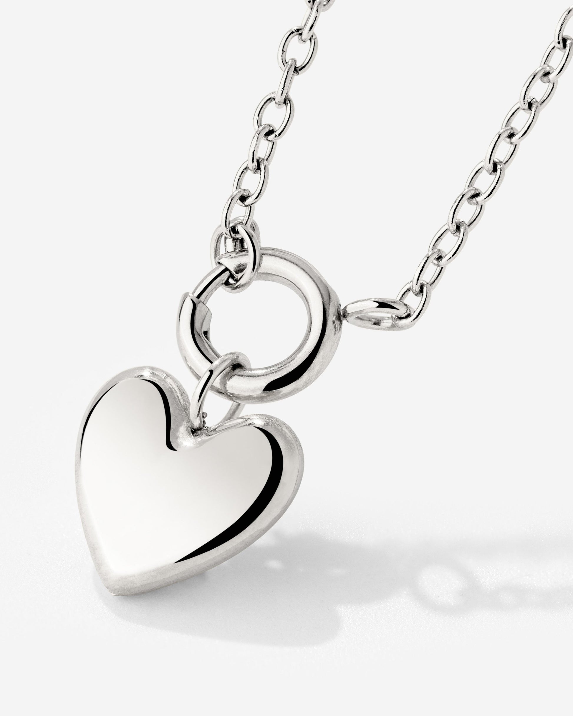 Lovely Heart Classic Chain Necklace Set Silber