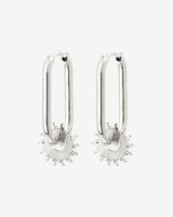 Sun Ray Oval Hoops Small Silber