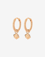 Lucky Dice Twisted Hoop Set Baby Roségold