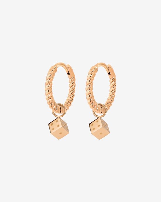 Lucky Dice Twisted Hoop Set Baby Roségold