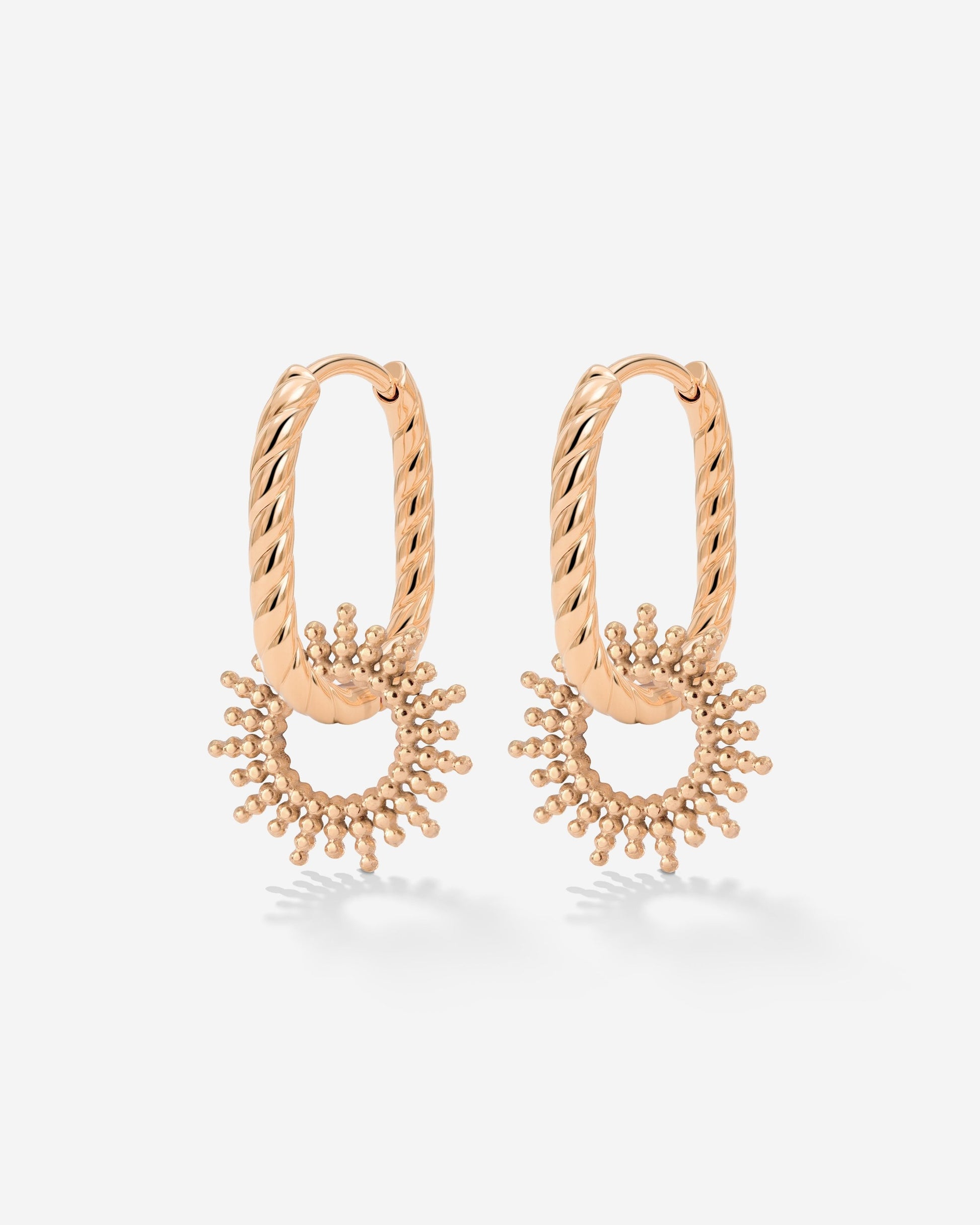 Sunny Oval Twisted Hoop Set Baby Roségold