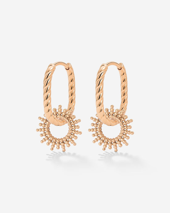 Sunny Oval Twisted Hoop Set Baby Roségold