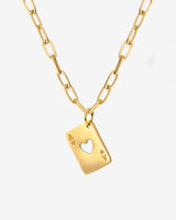 Heart Ace Necklace Gold
