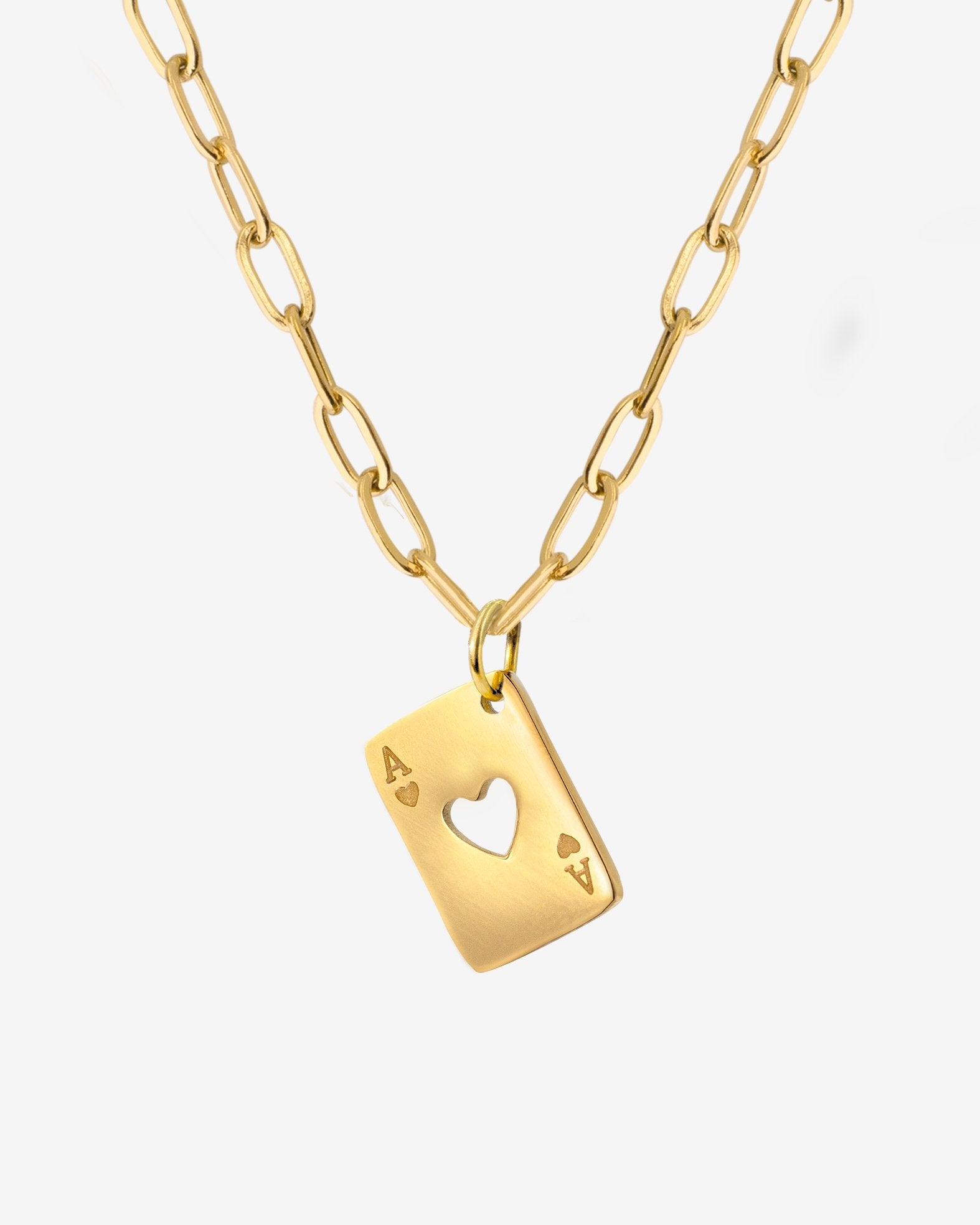 Heart Ace Necklace Gold