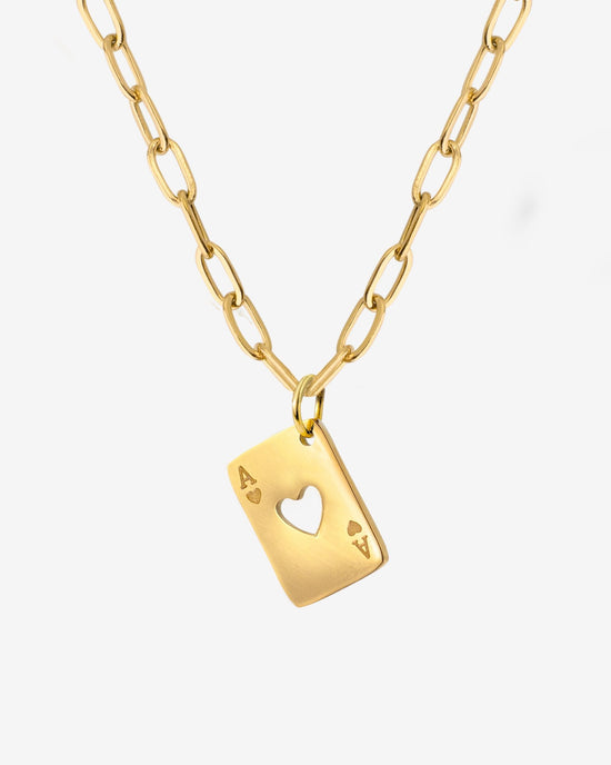 Heart Ace Necklace Gold