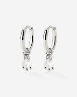Tres Perlas Hoop Set Silber