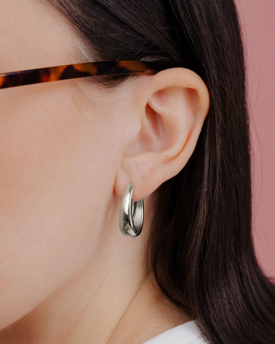 Seeker Hoops Medium Silber