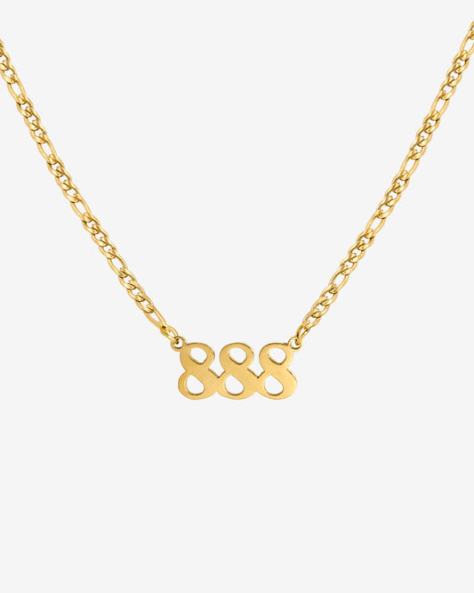 Angel Number Necklace Gold 888