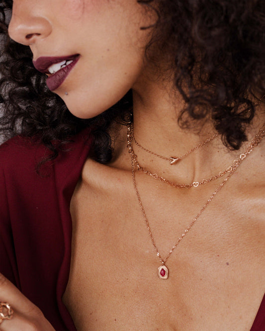 Heart after Heart Necklace Roségold