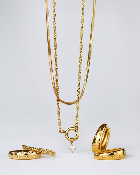 North Star Singapore Chain Necklace Set Roségold