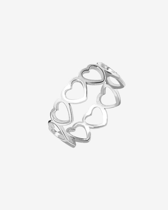 Heart in Heart Ring Silber