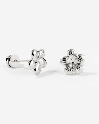 Floral Glow Studs Silber