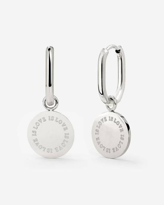 Love is Love Oval Hoop Set Baby Silber