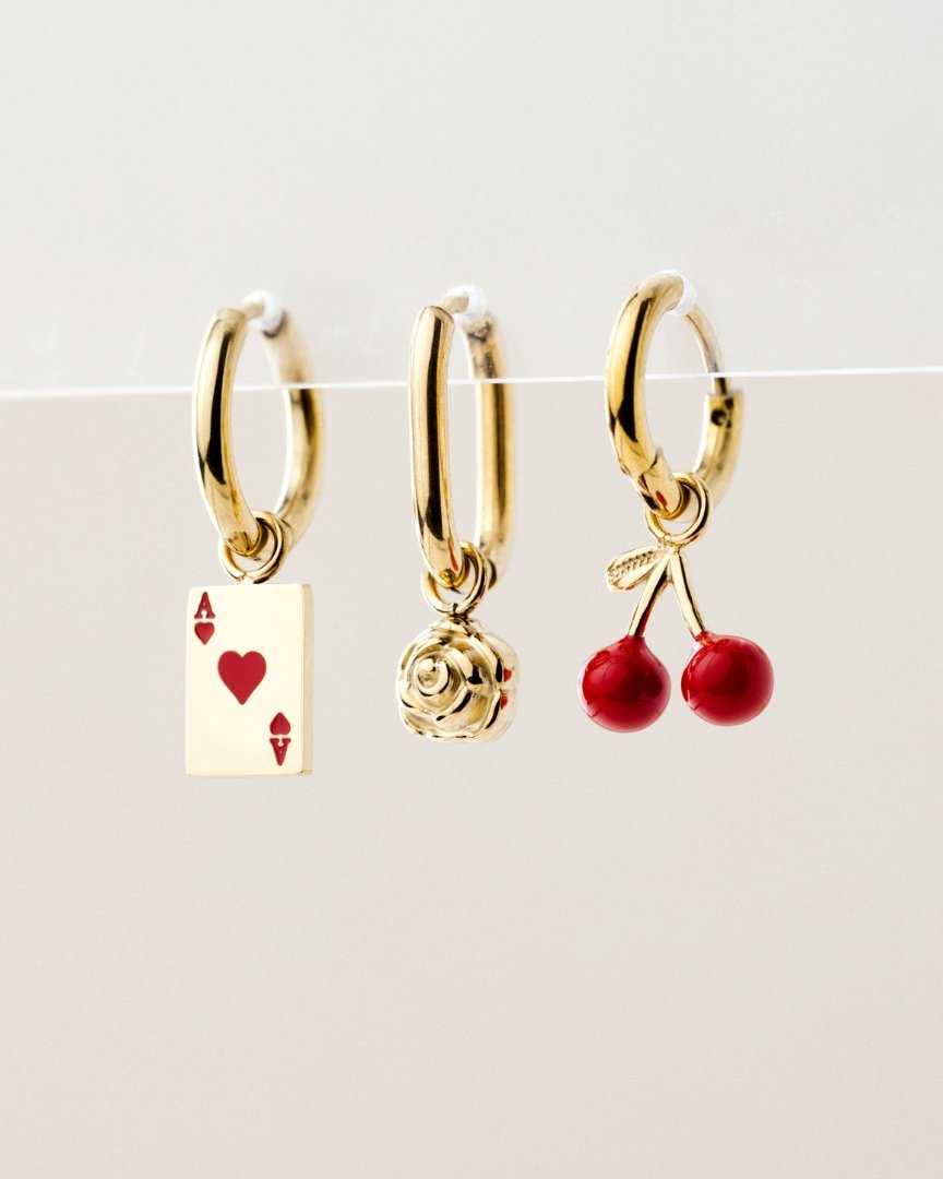 Rose Oval Hoop Set Baby Roségold