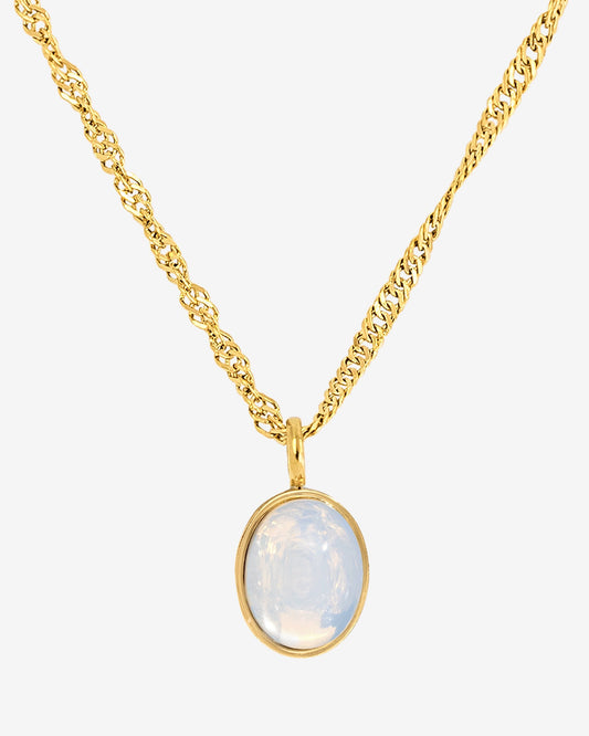 Oval Pendant Necklace Gold