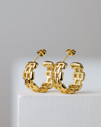 Reverie Hoop Studs Silber