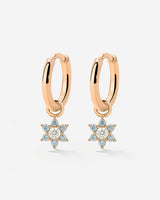 Blue Petal Hoop Set Small Roségold