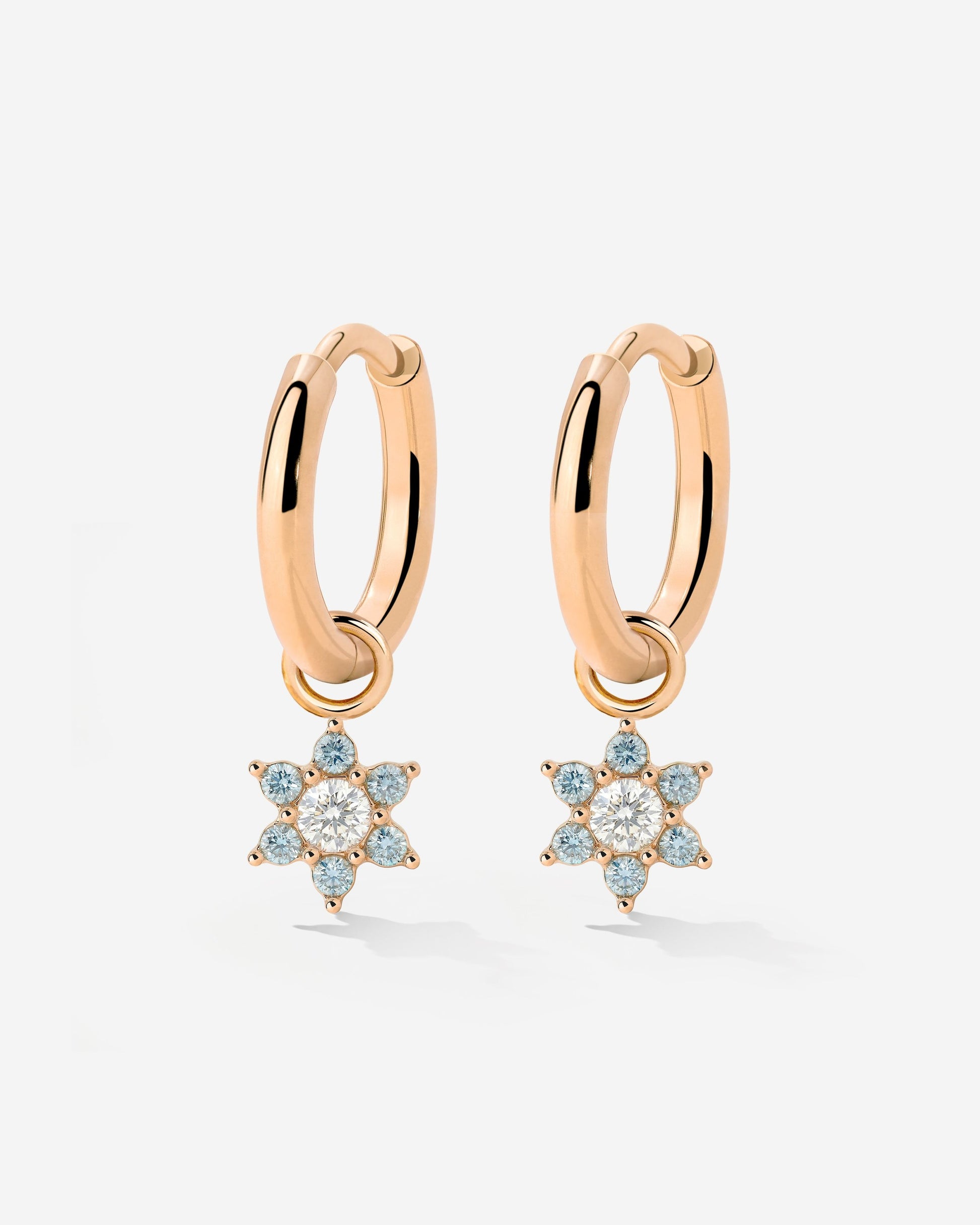 Blue Petal Hoop Set Small Roségold