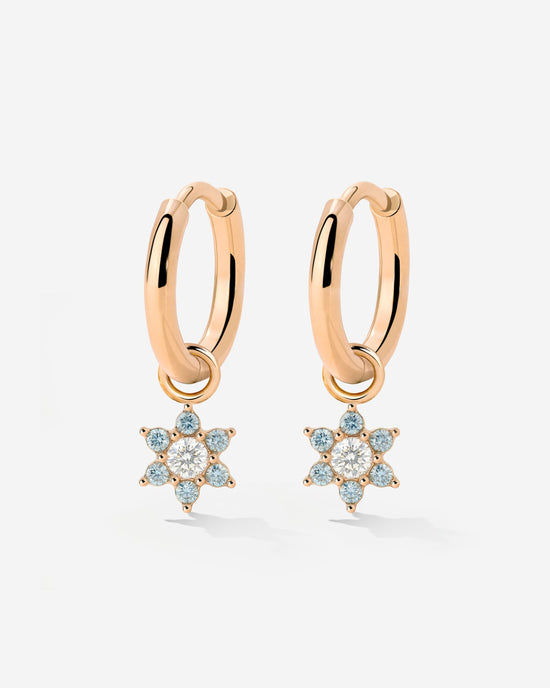 Blue Petal Hoop Set Small Roségold