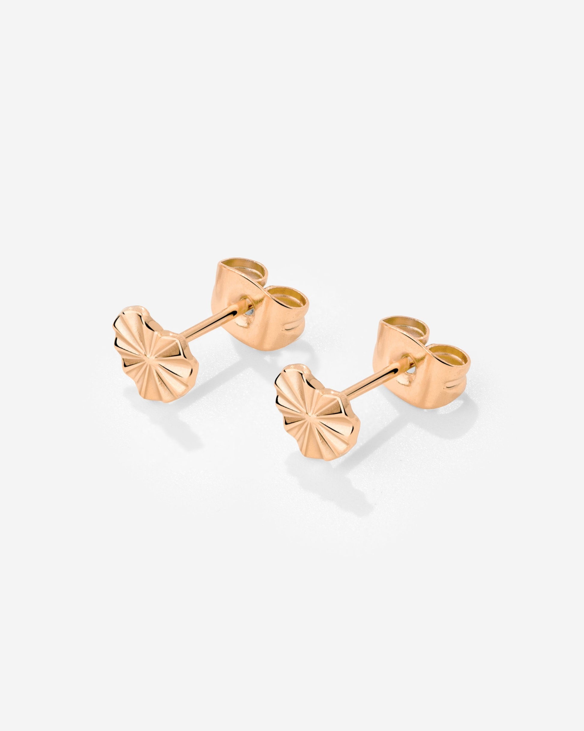 Glass Heart Studs Roségold