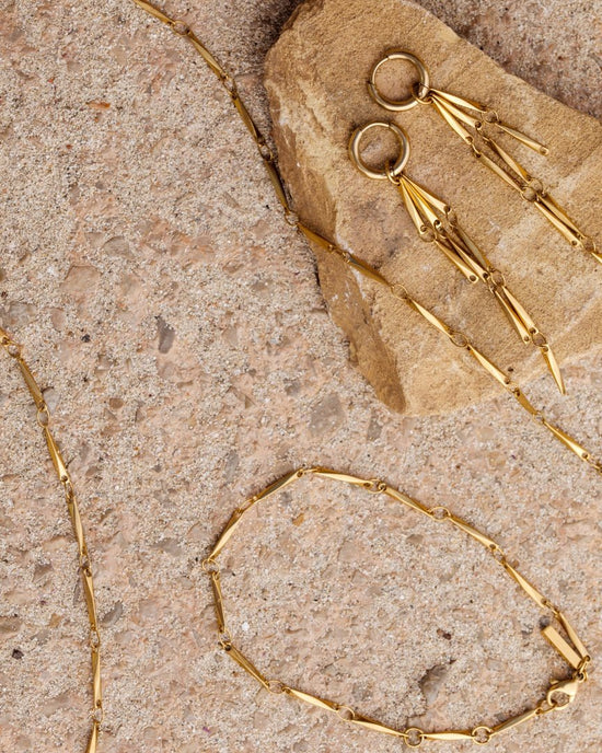 Curved Links Bracelet Roségold