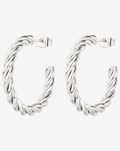 Squeeze it Medium Hoop Studs Silber