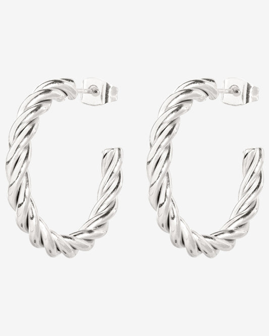 Squeeze it Medium Hoop Studs Silber