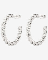 Squeeze it Medium Hoop Studs Silber