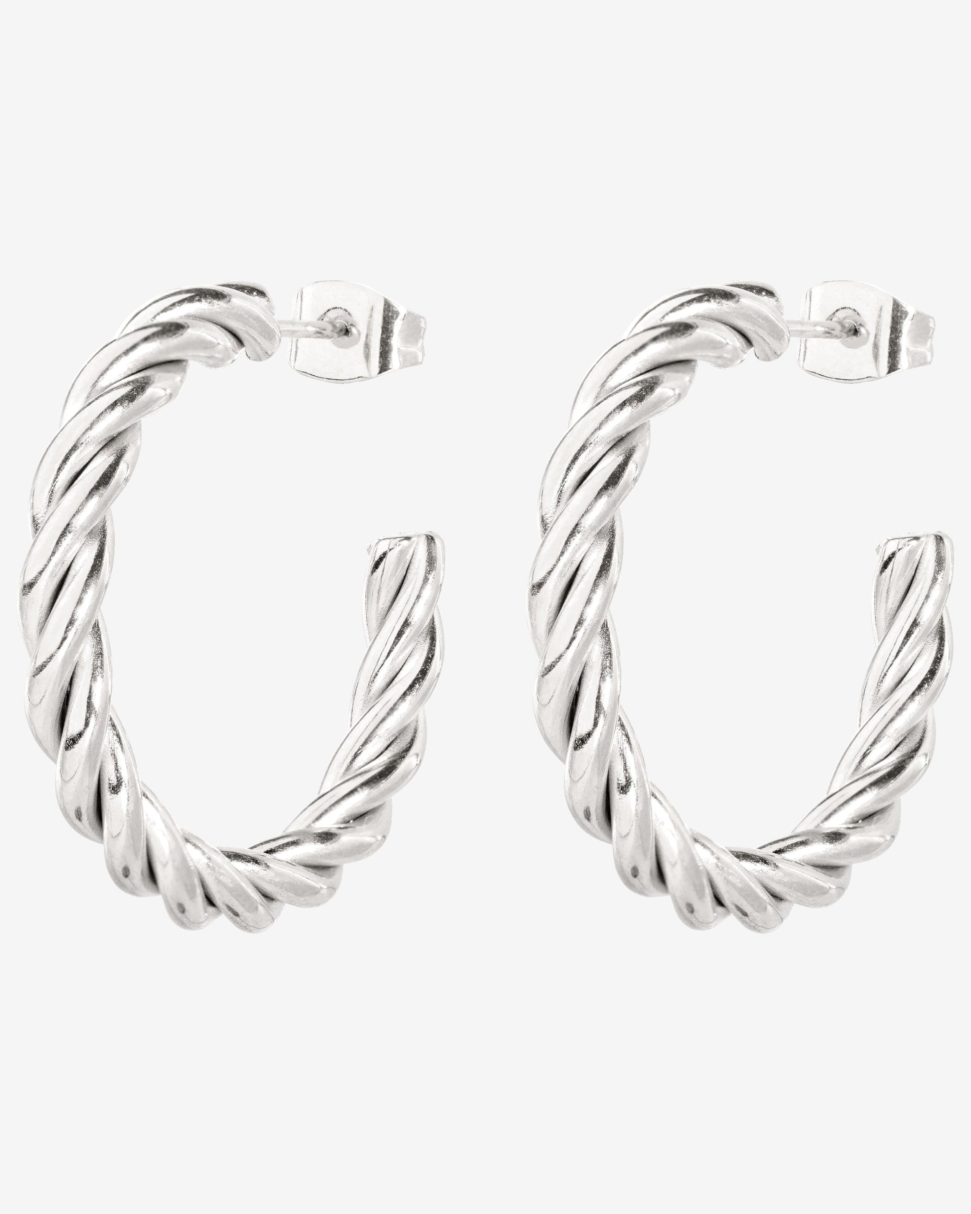 Squeeze it Medium Hoop Studs Silber