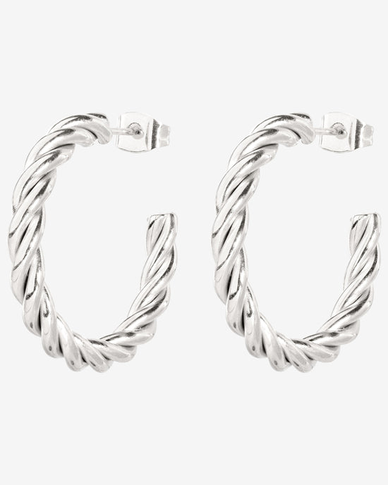 Squeeze it Medium Hoop Studs Silber