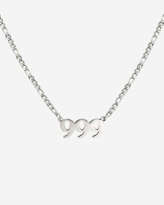 Angel Number Necklace Silber 999