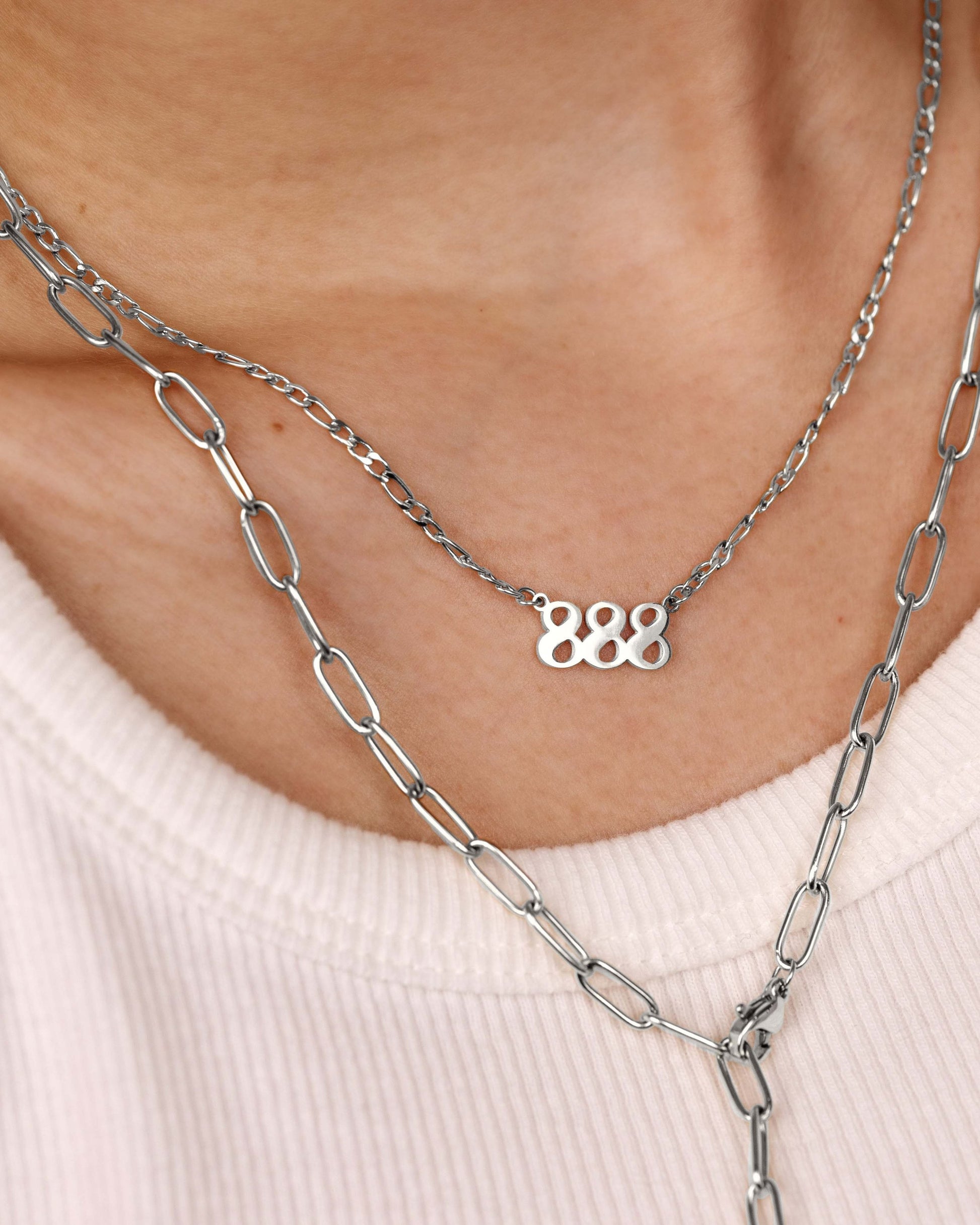 Angel Number Necklace Silber