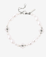 Flowery Pearls Bracelet Silber