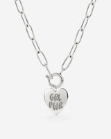 Girl Power Oval Links Necklace Set Silber